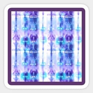 Purple and Blue Tie-Dye Plaid Sticker